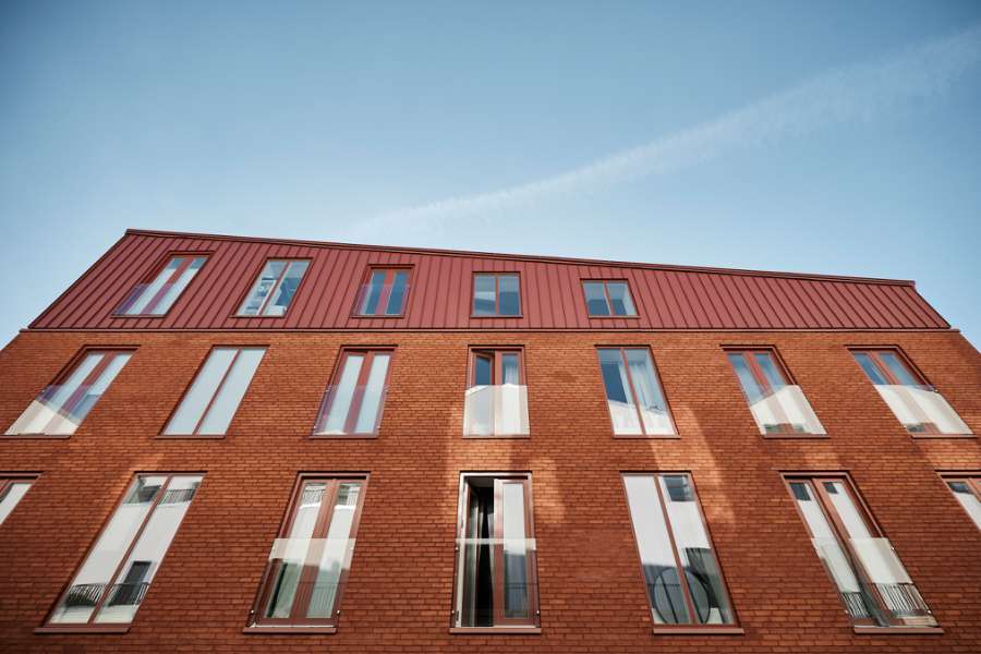 Atypische Asymmetrie mit Stahl ganz oben, Bjerggade 2, 4600 Køge